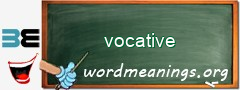 WordMeaning blackboard for vocative